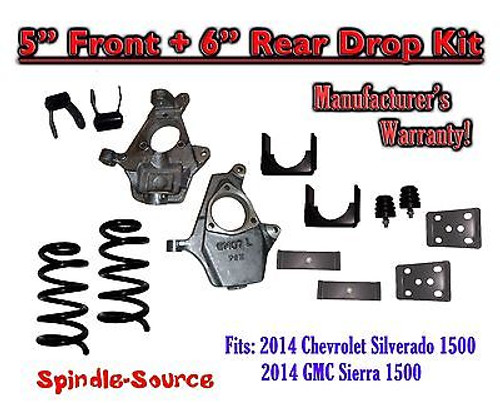 2014-16 Chevrolet Chevy Silverado / GMC Sierra 1500 V6 5" / 6" Lowering Drop kit