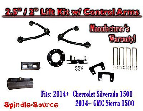 2014+ Chevrolet Silverado GMC Sierra 1500 2.5" inch / 2" CONTROL ARM LIFT KIT