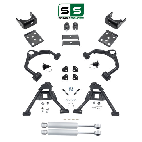 4/7 Control Arm Drop Kit Shocks 14-16 Cast Silverado Sierra