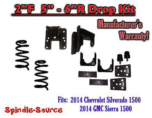 2014-16 Chevy Silverado GMC Sierra 2/5 - 2/6 Adjustable Lowering Kit Coils Hanger