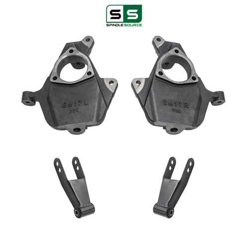 2/1-2 Spindle Lowering Kit 2014-2018 Silverado Sierra 1500 2WD/4WD Stamped Alum