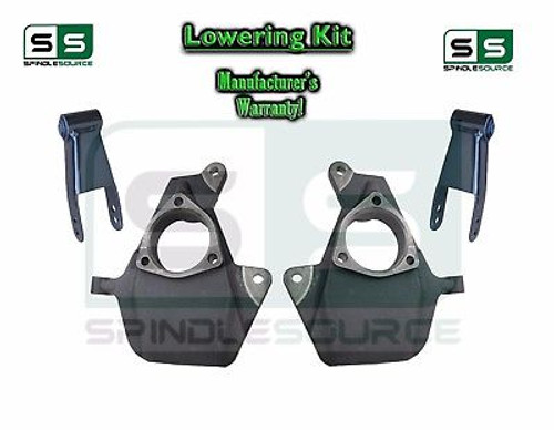 16-18 Silverado Sierra 2" / 2" Drop Lowering Spindle KIT STAMPED / ALUM ARMS 2/2