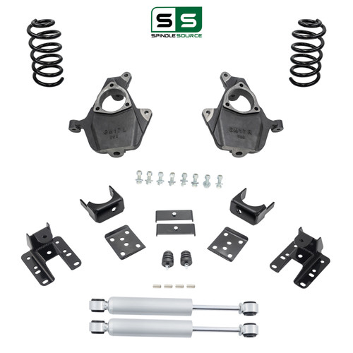 4/5-6 Spindle/Coil Lowering Kit Shocks 14-18 Silverado Sierra 1500 V8 2WD/4WD