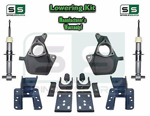 16-18 Silverado Sierra 3" / 5" Drop Lowering KIT STAMPED / ALUM ARMS 3/5 STRUTS