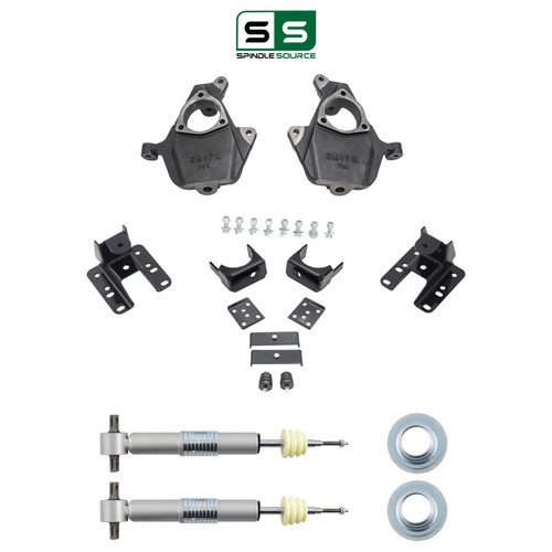 2.5-4/5-6 Spindle/Strut Lowering Kit 2014-2018 Silverado Sierra 1500 2WD/4WD