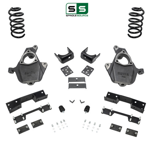 4/7 Spindle/Coil Lowering Kit C-Notch 2014-2018 Silverado Sierra 1500 V6 2WD/4WD