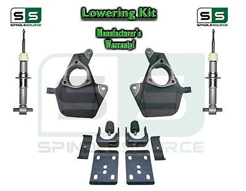 16-18 Silverado Sierra 4" / 7" Drop Lowering KIT STAMPED / ALUM ARMS 4/7 STRUTS