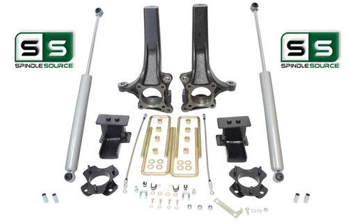 6.5"/5" Lift Spindle Blocks RR Shocks Lift Kit Fits 2015-2018 Ford F-150 2WD