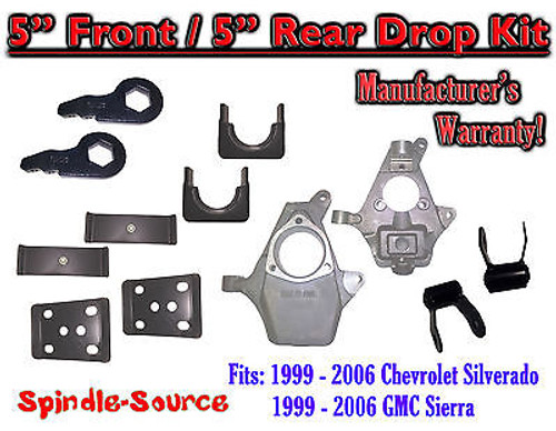 5" - 5" Drop Lower Kit 1999 - 2007 Chevy Chevrolet Silverado GMC Sierra 1500 5/5