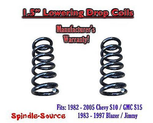 82 - 2005 Chevy GMC S10 S15 Jimmy 4Cyl. REG 1.5" Lowering Drop Coils Springs Kit