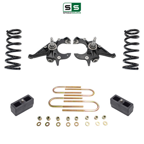 3/3 Spindles + coils Lowering Kit for 1982–2003 Chevy S10 GMC S15 Sonoma 2WD I4