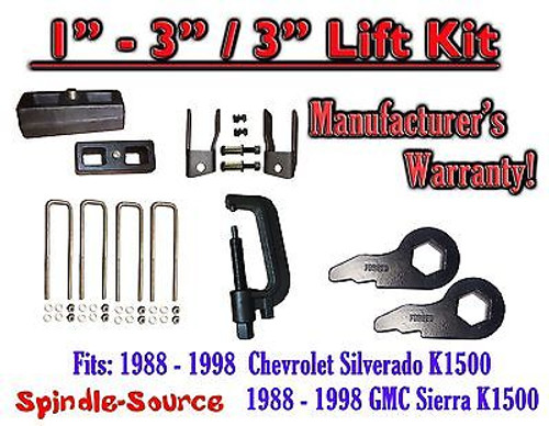 88 - 98 Chevrolet GMC 1500 Torsion Level 3" FORGED KEYS + EXT + 3" Blocks + TOOL