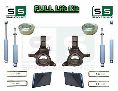 99-07 Chevrolet Silverado Sierra 1500 Spindle Lift Kit 6" / 4" Offset + SHOCKS