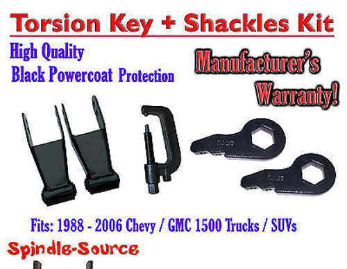 FORGED Lowering Torsion Keys 2" - 3" 88 - 06 Chevy GMC 1500 + 2" Shackles + TOOL