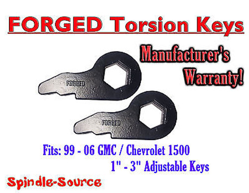 New Torsion Leveling FRONT FORGED LIFT KEYS 1999 - 2006 Chevrolet GMC 1500 3in