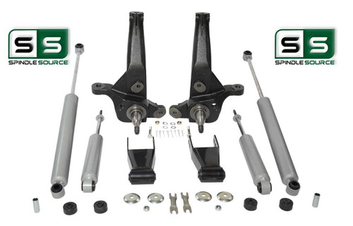 2001 - 2010 Ford Ranger 2WD 4 /1"-2" Lift Kit Spindles / Rear Shackles /4 Shocks