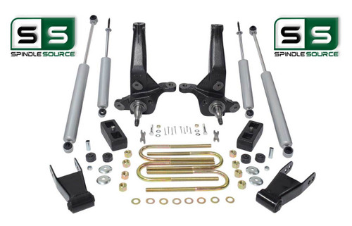 2001 - 2010 Ford Ranger 2WD 4"/3" Lift Kit Spindles / Blocks/ Shackles /4 Shocks