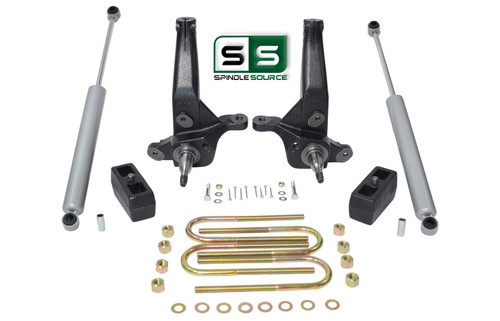 2001 - 2009 Ford Ranger 2WD 4" / 3" Lift Kit Spindles/Lift Blocks/ 2 Rear Shocks