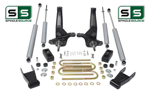 2001 - 2010 Ford Ranger 2WD 4"/4" Lift Kit Spindles / Blocks/ Shackles /4 Shocks