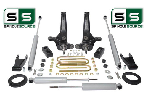 01-10 Ford Ranger 2WD 5"/3" Lift Kit Spindles/Blocks/Shackles/Fr Spacer/4 Shocks