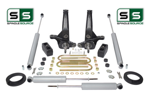 2001 - 2009 Ford Ranger 2WD 5"/3" Lift Kit Spindles/Blocks/Front Spacers/ 4 Shocks