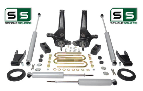 01-10 Ford Ranger 2WD 5"/4" Lift Kit Spindles/Blocks/Shackles/Fr Spacer/4 Shocks