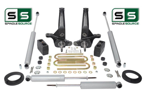 2001-2010 Ford Ranger 2WD 5"/4" Lift Kit Spindles/Front Spacers/ 4 Shocks/Blocks