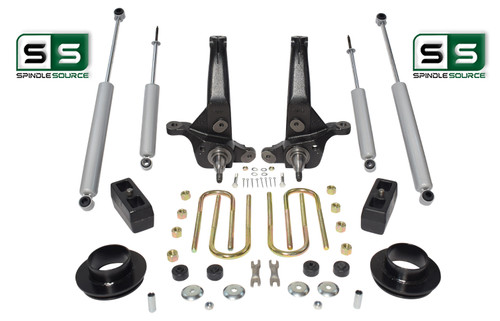 2001 - 2009 Ford Ranger 2WD 6"/3" Lift Kit Spindles/Front Spacers/Blocks/4 Shocks