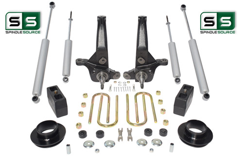 2001 - 2009 Ford Ranger 2WD 6"/4" Lift Kit Spindles/ Fr Spacers/ Blocks /4 Shocks