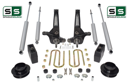 2001 - 2009 Ford Ranger 2WD 7"/5" Lift Kit Spindles/ Fr Spacers/ Blocks /4 Shocks