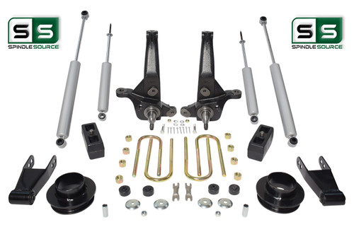 2001 - 2009 Ford Ranger 2WD 7"/5"Lift Kit Spindles/Shackles/Blocks/Fr Spacer/4 Shocks