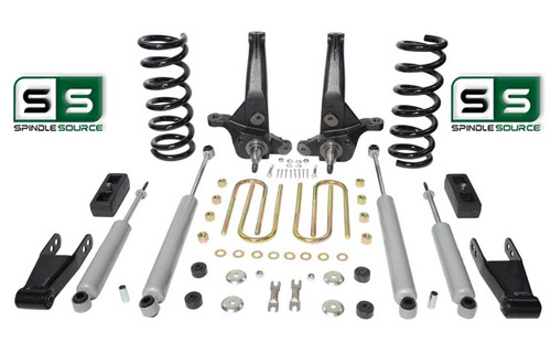2001 - 2009 Ford Ranger 2WD 7"/4" Lift Kit Spindles/Coils/Blocks/Shackle/4 Shock SPR: 2, A, J, or C