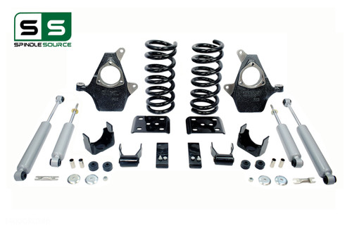 99 - 06 Silverado / Sierra 1500 (V8)  3" / 5" Spindle Coil Drop Kit + Shocks