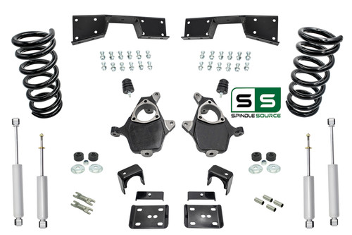 4"/6" Spindle Drop + Shocks Kit Fits 01-06 Chevy Silverado/GMC Sierra 1500 V6