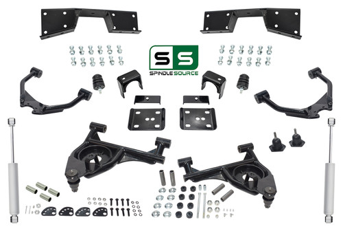 4"/6" Drop Arm /Notch + Shocks Kit  Fits 01-06 Chevy Silverado/GMC Sierra 1500