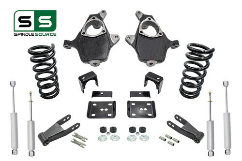 4"/7"-8" Spindles Coil Flip+Shocks Fits 99-06 Chevy Silverado/GMC Sierra 1500 V8