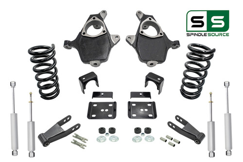 4"/7"-8" Spindles Coil Flip+Shocks Fits 99-06 Chevy Silverado/GMC Sierra 1500 V6