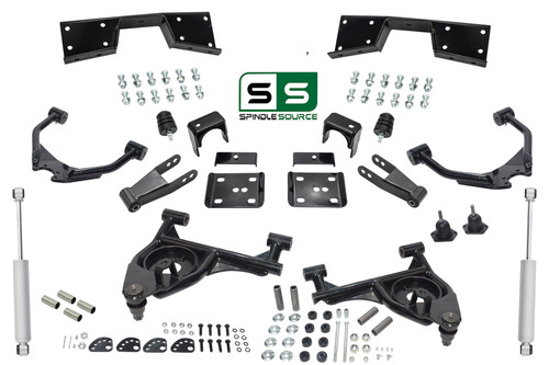 4"/7"-8" Drop Arms + Shocks Kit Fits 99-00  Chevy Silverado/GMC Sierra 1500