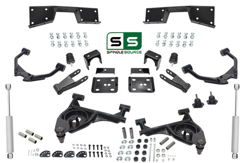 4"/7"-8" Drop Arms + Shocks Kit Fits 01-06  Chevy Silverado/GMC Sierra 1500