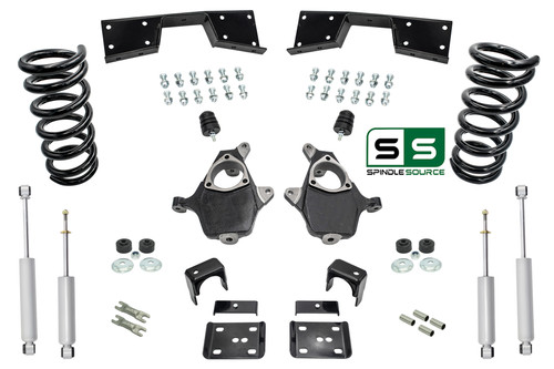 5"/6" Spindle Coil FlipKit+Shocks Fits 99-00 Chevy Silverado/ GMC Sierra 1500 V6