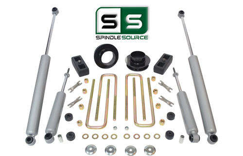 2.5"/2" SPACERS,BLOCKS,4SHOCKS W/OUT O.L. FITS 88-00 CHEVY C2500/C3500 2WD 8 LUG