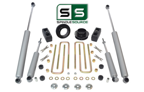 3"/2" SPACERS,BLOCKS,4 SHOCKS W/OUT O.L. FITS 88-00 CHEVY C2500/C3500 2WD 8 LUG