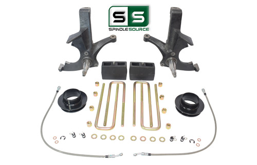 7"/5" SPINDLES,BLKS,COIL SPACER W/O.L. FITS 88-00 CHEVY C2500/C3500 2WD 8 LUG