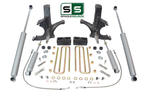 4.5"/3" SPINDLES,BLKS,4 SHOCKS W/OUT O.L. FITS 88-00 CHEVY C2500/C3500 2WD 8 LUG