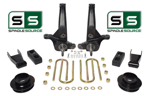 2001 - 2009 Ford Ranger 2WD 6.5"/4"Lift Kit Spindles/Coils Spacers/Lift Blocks/Shackle