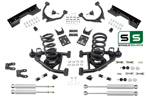 4" / 5" Control Arm Drop Kit for 88-98 Chevy / GMC C1500 V6 w/ Shocks + Notch