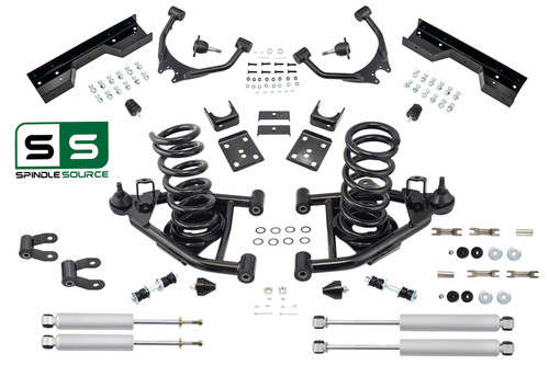 4" / 5" Control Arm Drop Kit for 88-98 Chevy / GMC C1500 V8 w/ Shocks + Notch
