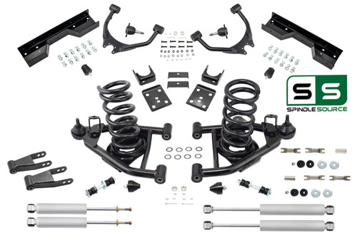 4" / 7" Control Arm Drop Kit for 88-98 Chevy / GMC C1500 V6 w/ Shocks + Notch