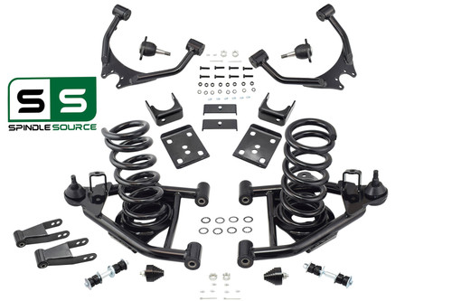 4" / 7" Control Arm Drop Kit for 88-98 Chevy / GMC C1500 V8 w/ Shocks + Notch