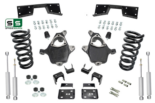 3"/5" Lowering Drop kit + Notch + Shocks FOR 99-00 Silverado/ Sierra 1500 (V8)